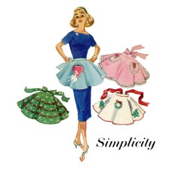 1846 1956 ONE YARD HALF APRONS,TRANSFER PATTERN,FABRIC